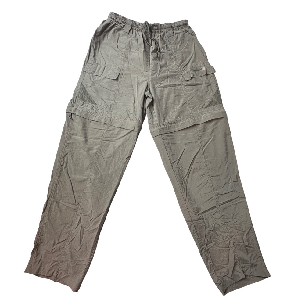Magellan Sportswear Pants Mens L Green Convertible Cargo Hiking Zip Off Nylon